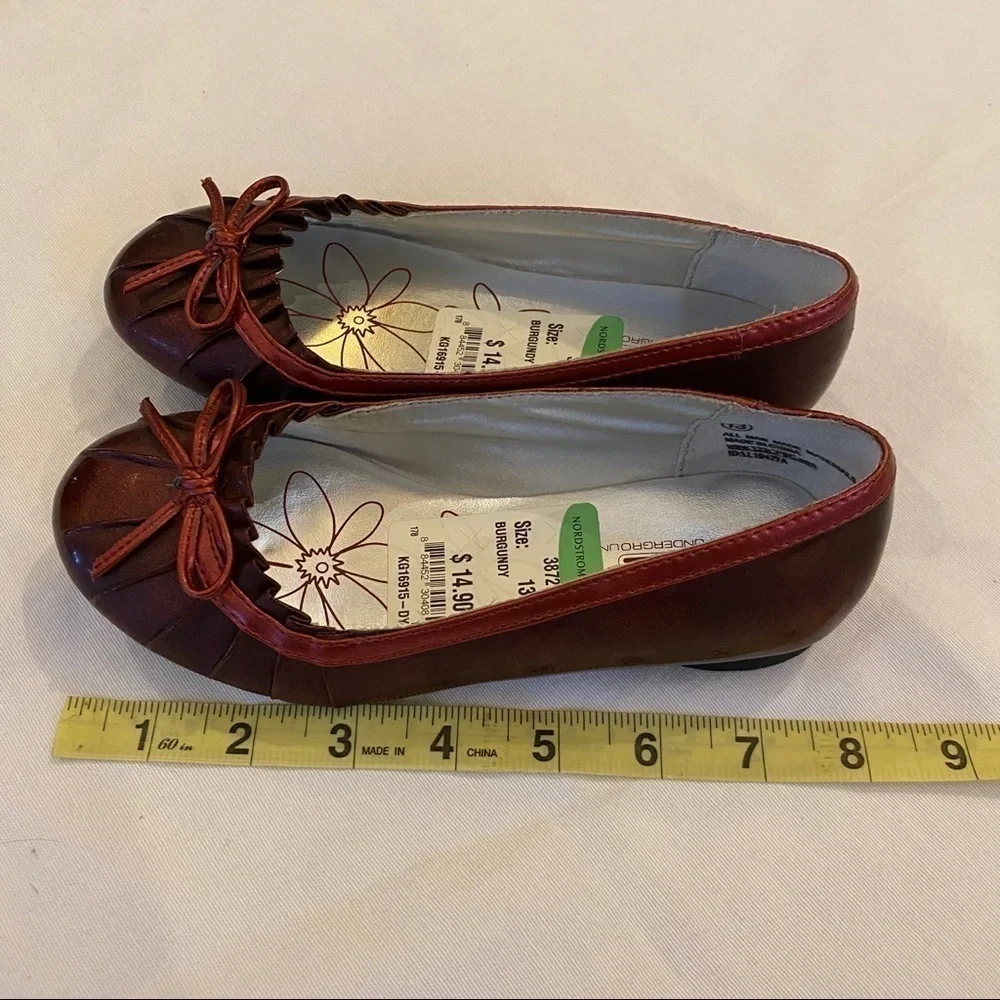 NWT~L.A. UNDERGROUND Girls Burgundy Shoes Size 13